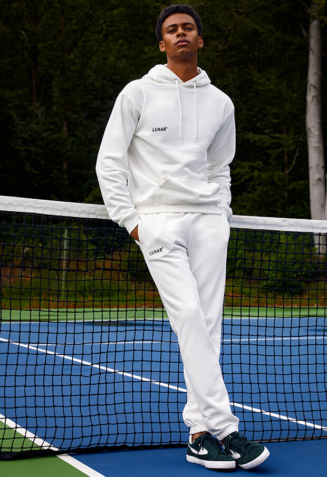 Hoodie sweatsuit with pants - S, White